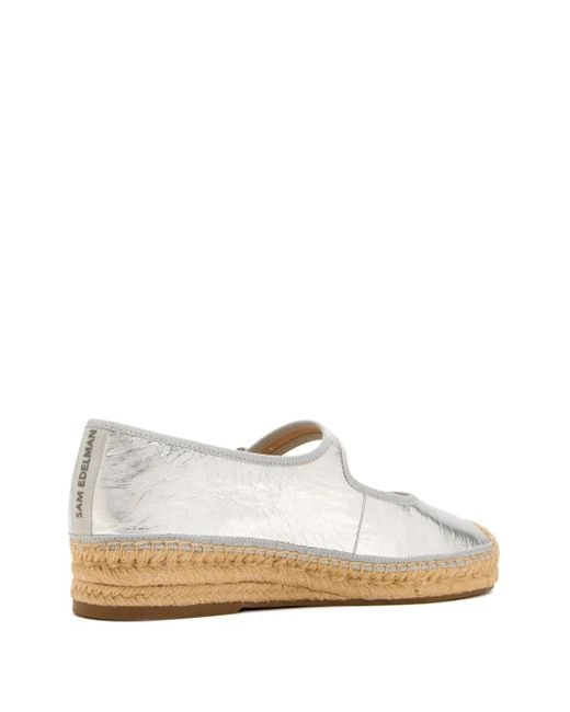 Sam Edelman White 35Mm Mackie Metallic Platform Espadrilles