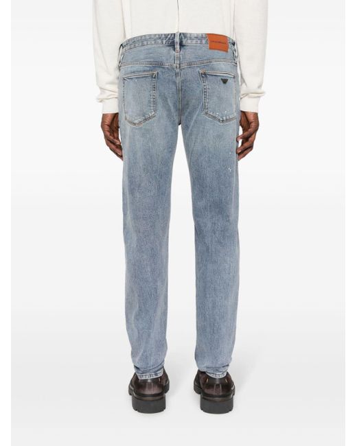 Emporio Armani Jeans Met Toelopende Pijpen in het Blauw voor heren | Lyst NL