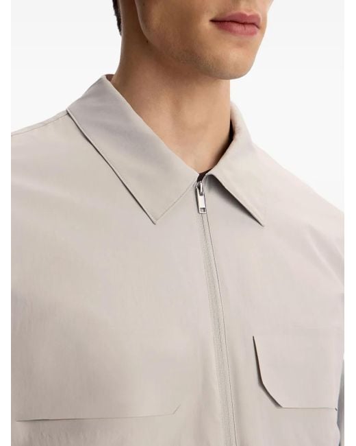 12 STOREEZ Gray Pocket Tech-Shell Bomber Jacket for men