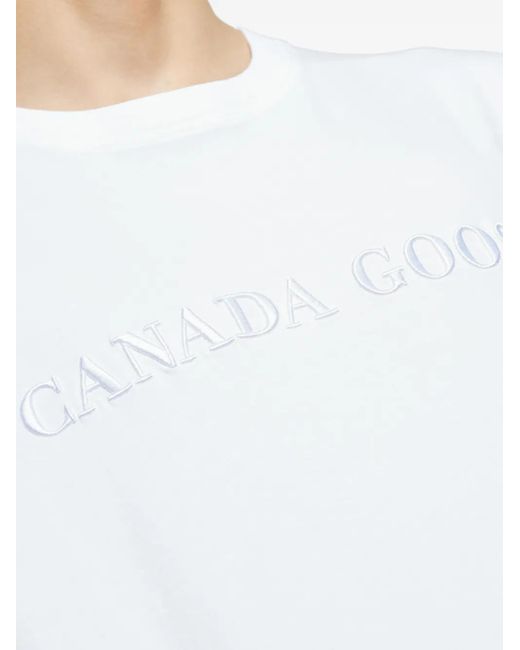 Canada Goose White Logo Cotton T-Shirt for men