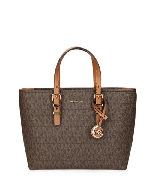 MICHAEL Michael Kors Brown Small Quinn Monogram-Pattern Tote Bag