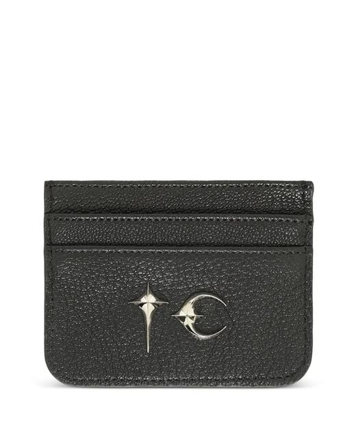 THUG CLUB Black Tc Leather Card Holder for men