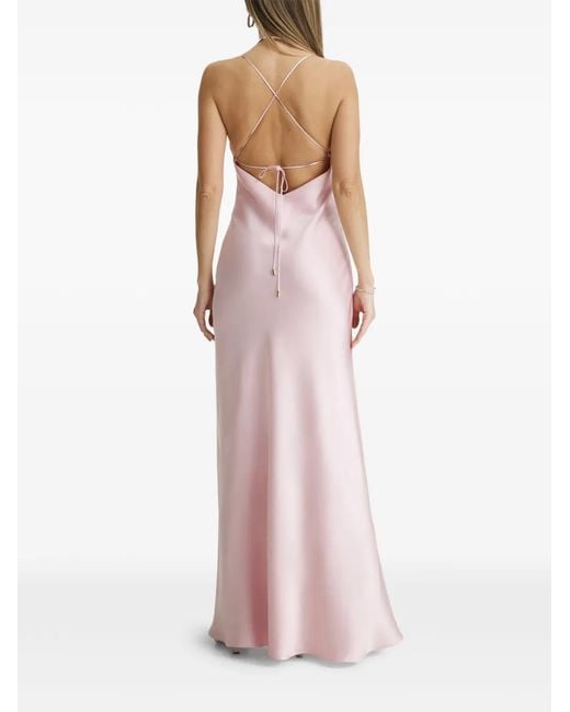 Il Volo Pink Isla Cross-Back Satin Dress