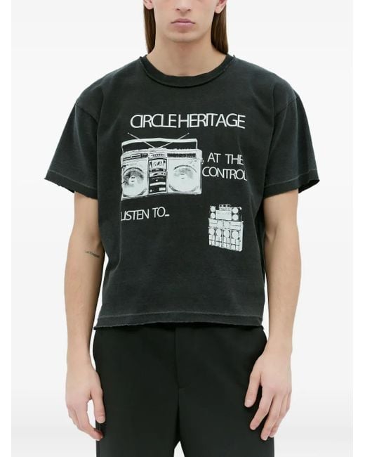 CIRCLE HERITAGE Black Boombox T-Shirt for men