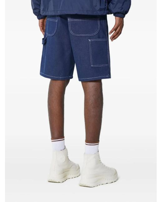 Stan Ray Blue Logo-Patch Denim Shorts for men