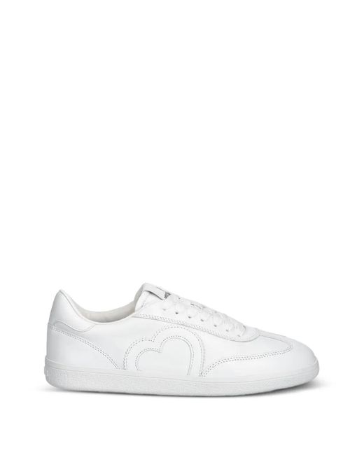 Love Moschino White Heart-Patch Sneakers