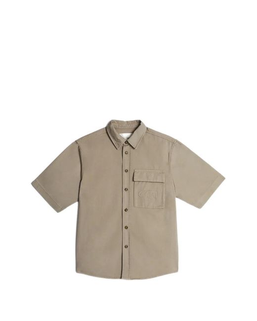 CIARAN Natural Cc1 Embroidered Cotton Shirt