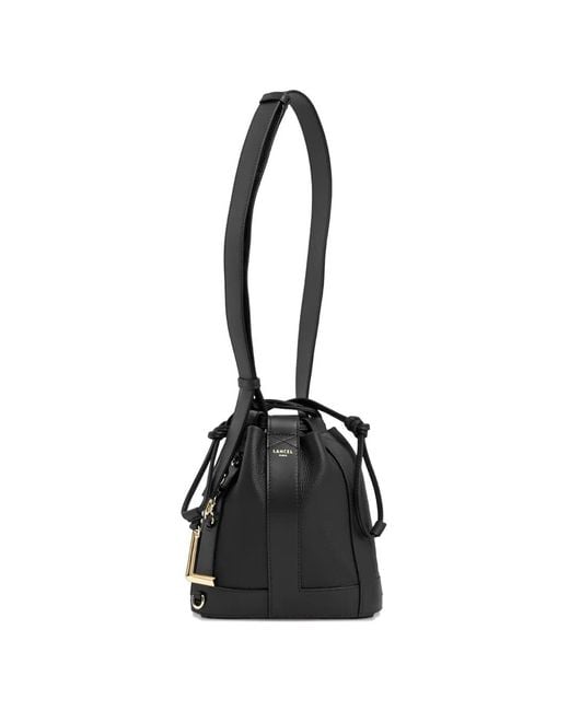 Lancel Black Elles Leather Bucket Bag