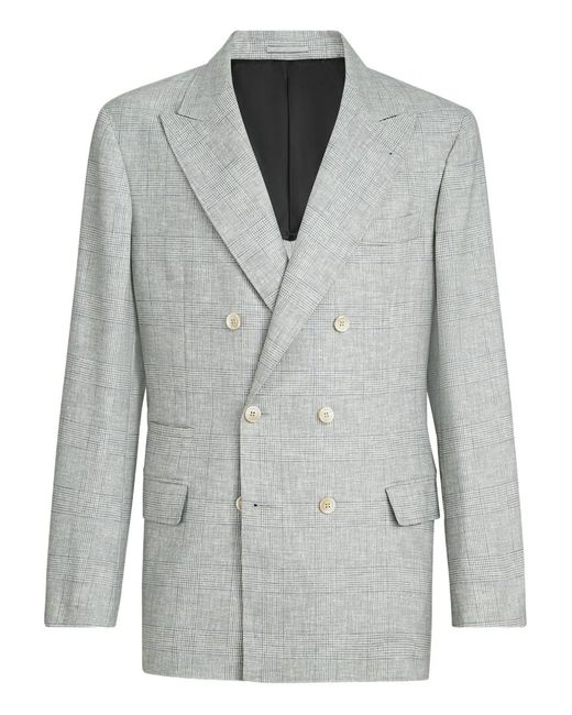 Brunello Cucinelli Gray Uconstructed Blazer for men