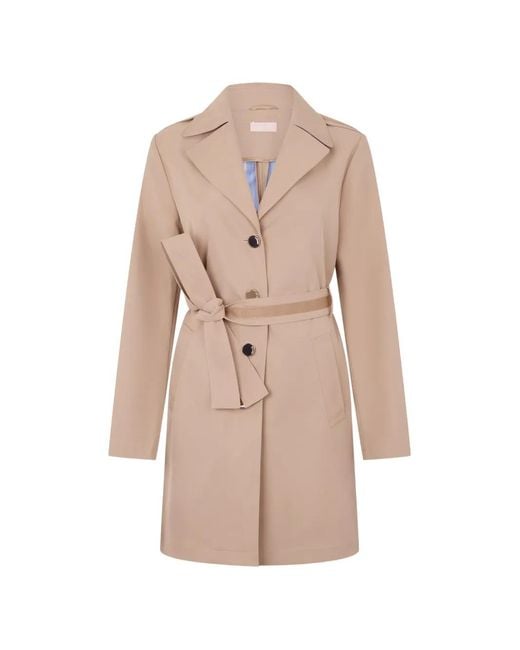 Liu Jo Natural Long Trench Coat With Belt
