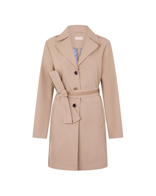 Liu Jo Natural Long Trench Coat With Belt