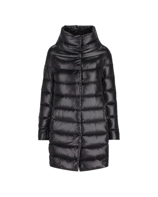 Herno Gray Quilted High-Neck Coat