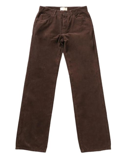 The Row Fine Ribbed Trousers Brown