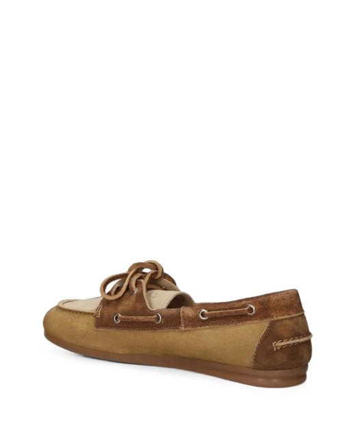 POSA Brown Suede Panelled Loafers