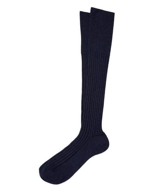 Brunello Cucinelli Blue Ribbed Socks for men