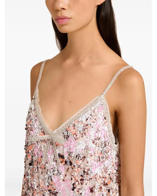Marni Natural Robe Mi-Longue À Sequins