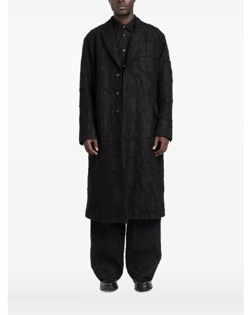 Masnada Black Textured Coat for men