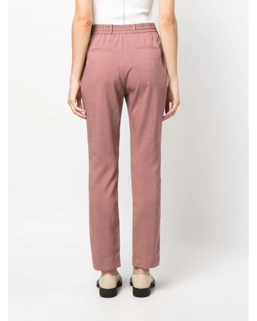 Eleventy Red Drawstring Chambray Trousers