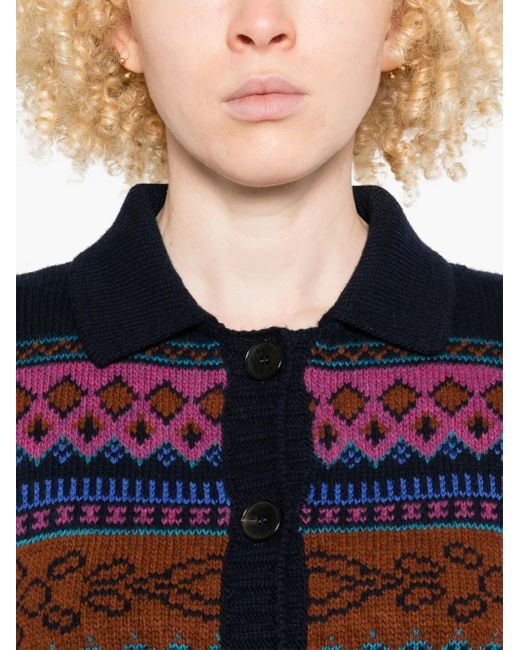 Etro Blue Wool Cardigan
