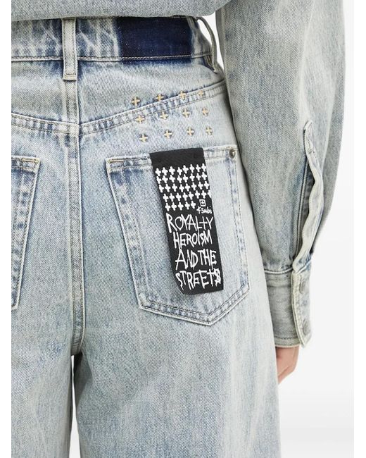 Ksubi Gray Strider Worn Cuffed Jeans