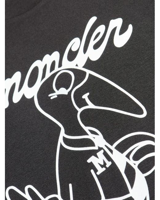 Camiseta con pájaros estampados Moncler de hombre de color Black