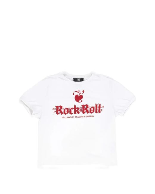 HTC White Rock & Roll Graphic-Print Boxy-Fit T-Shirt