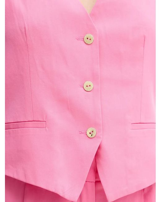 Lola Casademunt Pink Button-Up Sleeveless Waistcoat