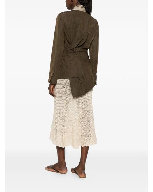 Uma Wang Brown Twisted Asymmetric Jacket