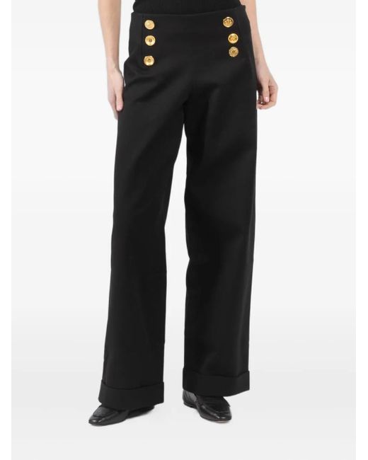 Pantalones de algodón con botones Franchise de color Black