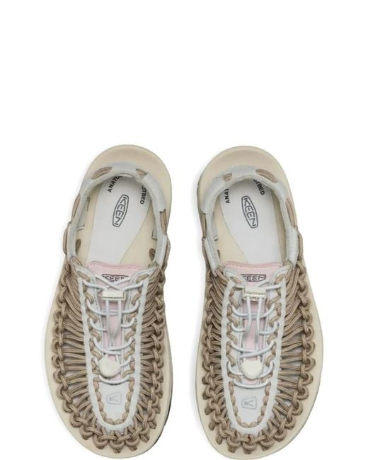Keen White Uneek Woven Strap Sandals