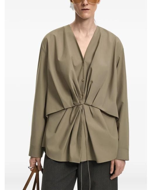 JNBY Natural Drawstring-Waist Draped Shirt