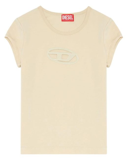Camiseta T-Angie con logo DIESEL de color Natural