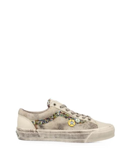 Vans White Badge-Embellished Tweed-Trim Sneakers for men