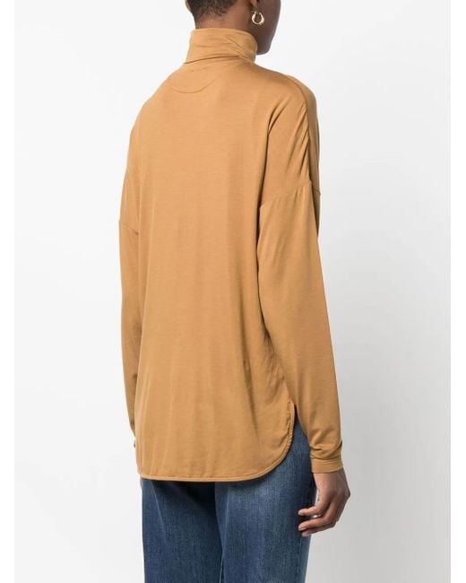 Eleventy Brown Turtleneck Long-Sleeved Top