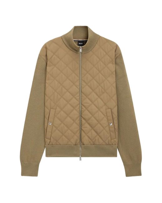 Boss Natural Quilted Zip-Up Jacket for men