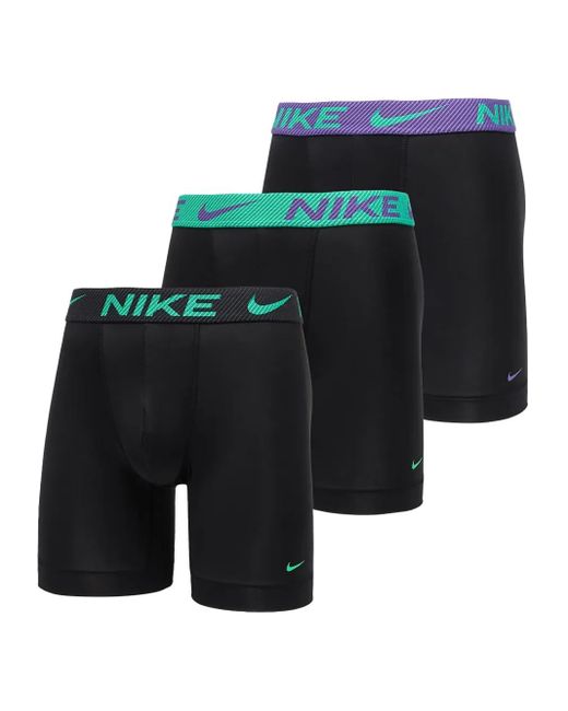 Nike Black Dri-Fit Essential Micro Boxer Briefs (Set Of Three) for men