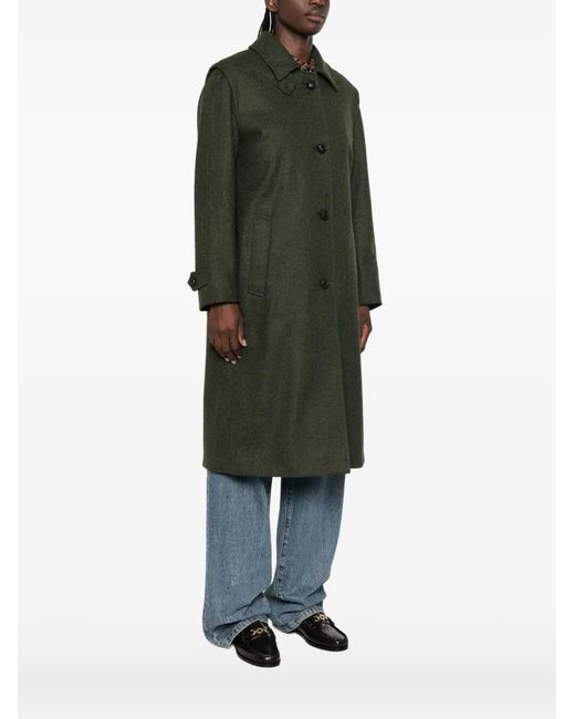 Schneiders Green Button-Up Wool Coat