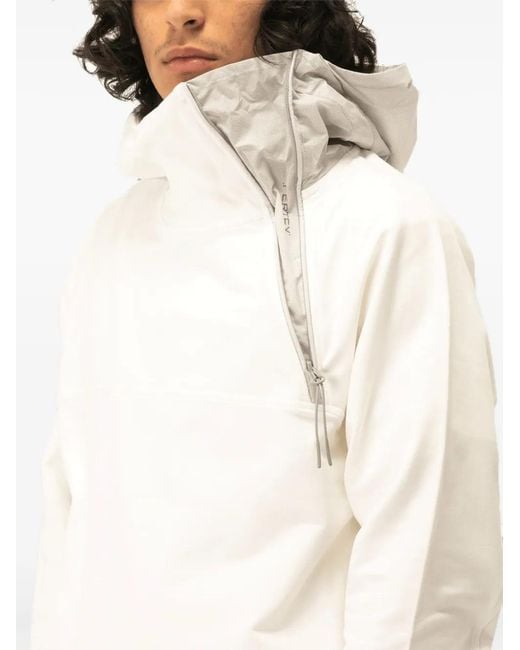 C P Company White Zip-Front Hooded Sweatshirt for men