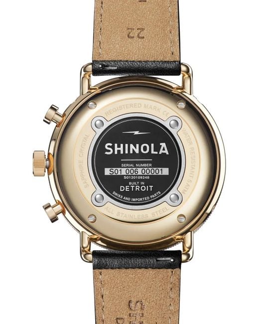 Shinola Black Canfield Sport 45Mm Watch for men