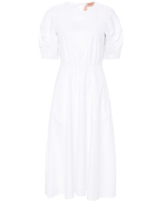N°21 White T-Shirtkleid in Midi-Länge