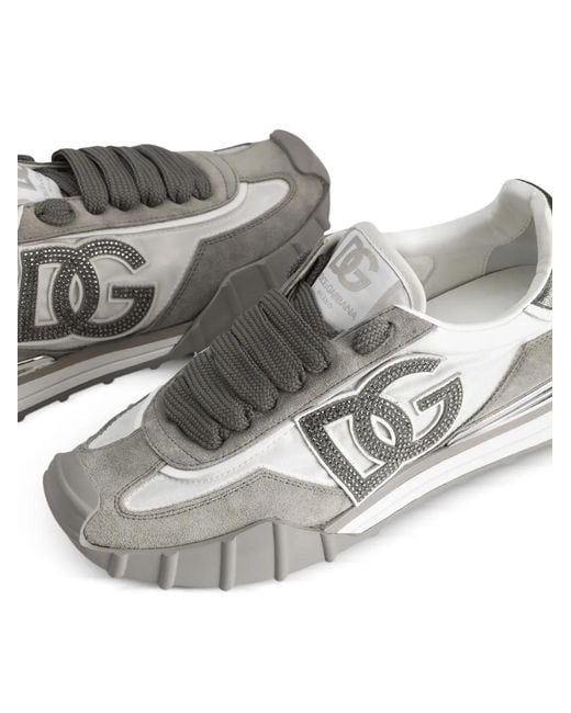Dolce & Gabbana White Dg Athletic Fabric Sneakers