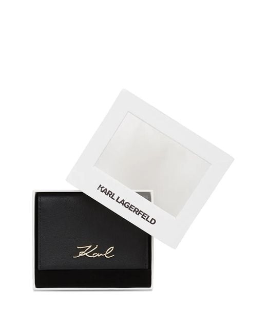 Karl Lagerfeld Black Signature Bifold Cardholder