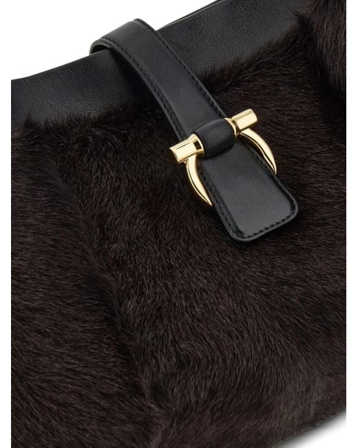 Ferragamo レザーハンドバッグ Black