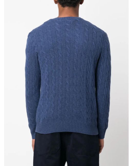 Polo Ralph Lauren Blue Cable-Knit Wool-Cashmere Jumper Clothing for men