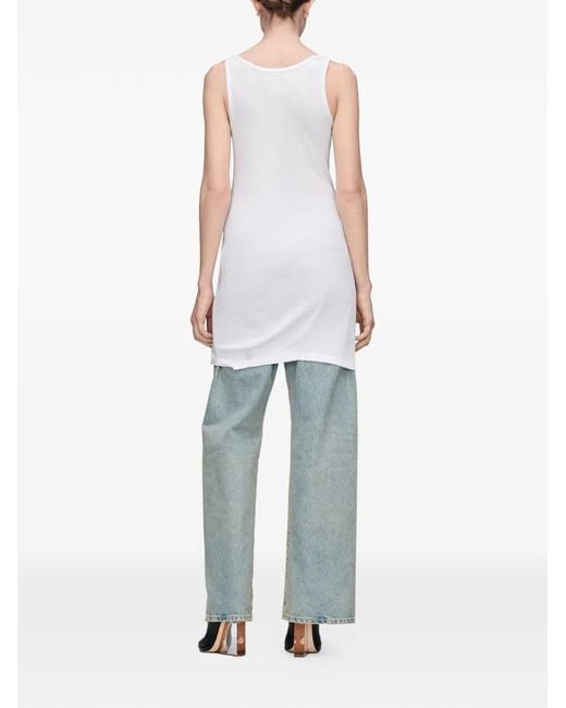 Maison Margiela White Taped Rib Mini Dress