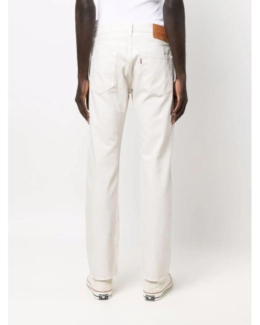 Levi's White 501 Cotton Jeans With A Straight Leg for men