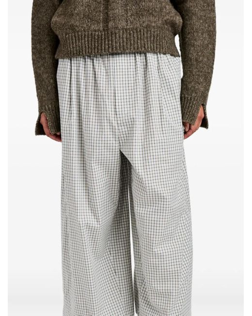 Proenza Schouler Gray Meadow Check Trousers