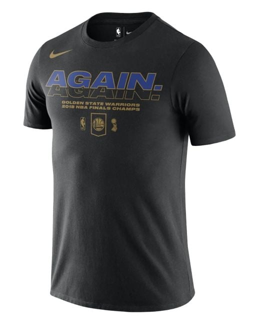 Nike Black Nba Warriors -2018 Nba Finals Champs Celebration" T-Shirt for men