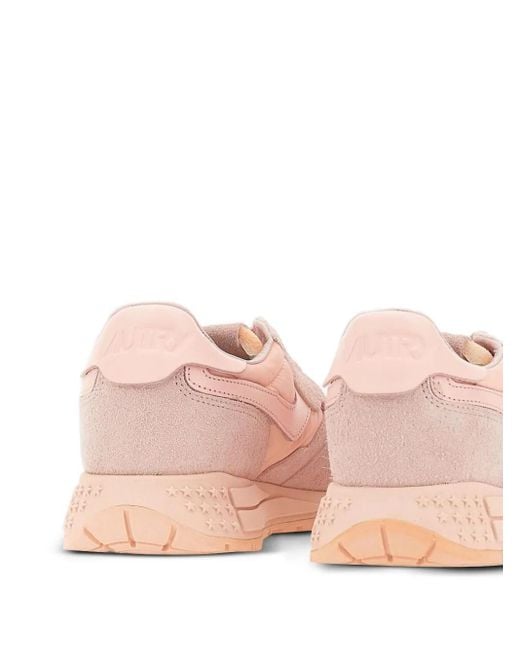 Autry Pink Panelled Sneakers