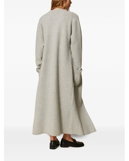 Twinset Gray Patch-Pocket Coat